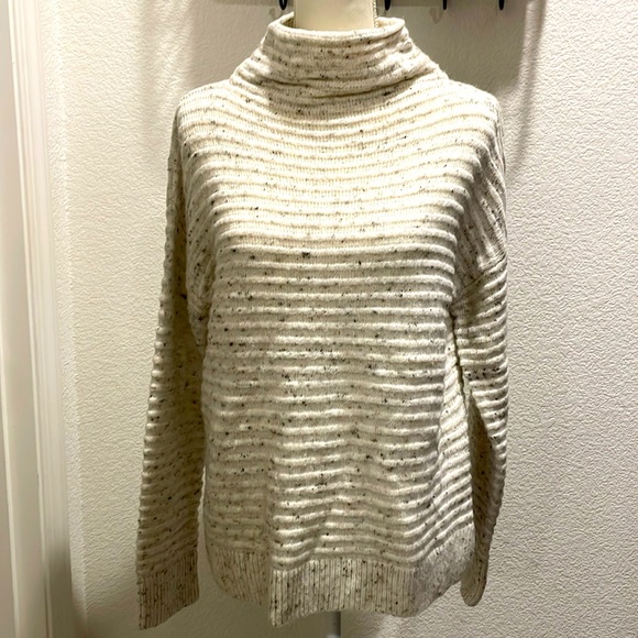 Madewell Belmont Donegal mock neck wool blend sweater. Has side split hem. GUC - Picture 1 of 6